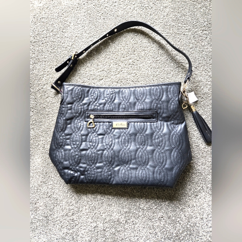 Bella Russo Faux Leather Large Black Tote